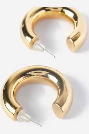 Ulla Popken Große Größen Creolen, Damen, , Größe: One Size, Metallische Fasern