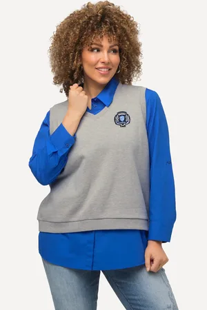 Ulla Popken Große Größen Sweat-Pullunder, Damen, , Größe: 42/44, Baumwolle