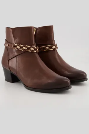 Ulla Popken Caprice Leder-Stiefeletten, Damen, , Größe: 38, Sonstige/Leder