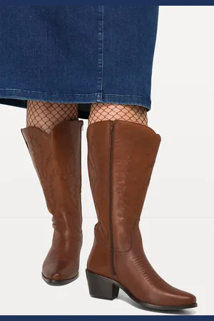Ulla Popken Leder-Cowboystiefel, Damen, , Größe: 39, Polyester/Leder