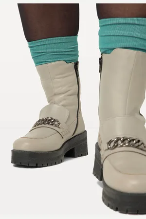 Ulla Popken Chelsea-Lederboots, Damen, , Größe: 38, Leder/Synthetische Fasern