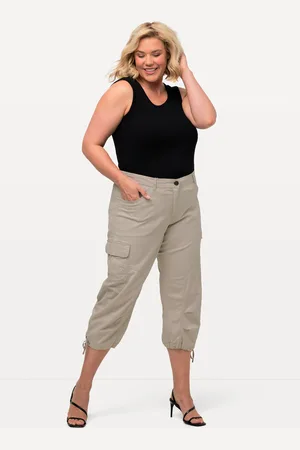 Ulla Popken Große Größen 7/8-Cargohose, Damen, , Größe: 42, Baumwolle
