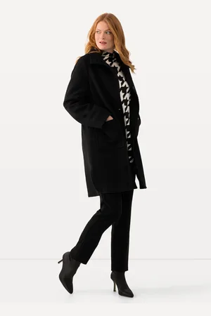 Ulla Popken Große Größen Wollwalk-Mantel, Damen, , Größe: 42/44, Polyester/Wolle