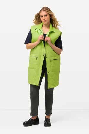 Ulla Popken Große Größen Long-Steppweste, Damen, , Größe: 42/44, Polyester/Synthetische Fasern
