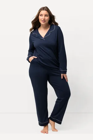 Ulla Popken Große Größen Pyjama, Damen, , Größe: 42/44, Baumwolle/Synthetische Fasern