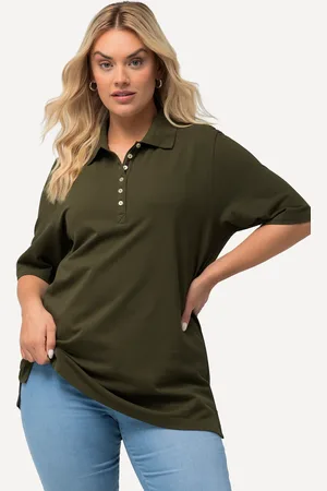 Ulla Popken Große Größen Poloshirt, Damen, , Größe: 50/52, Baumwolle