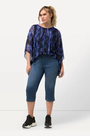 Ulla Popken Große Größen Capri-Jeans Sienna, Damen, , Größe: 42, Baumwolle/Polyester
