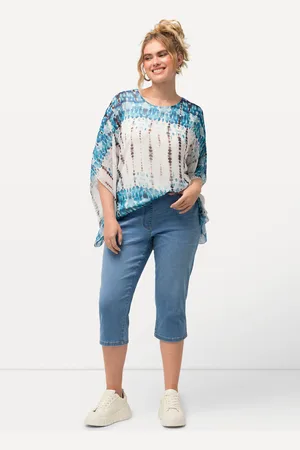 Ulla Popken Große Größen Capri-Jeans Sienna, Damen, , Größe: 46, Baumwolle/Polyester
