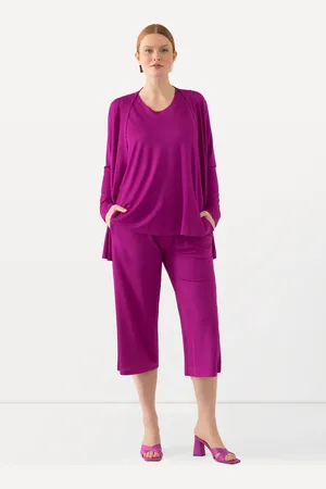 Ulla Popken Große Größen Slinky-Culotte, Damen, , Größe: 42/44, Viskose