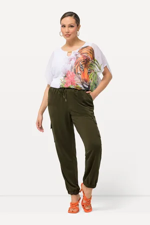 Ulla Popken Große Größen Parachute-Sweathose, Damen, , Größe: 42/44, Synthetische Fasern/Polyester