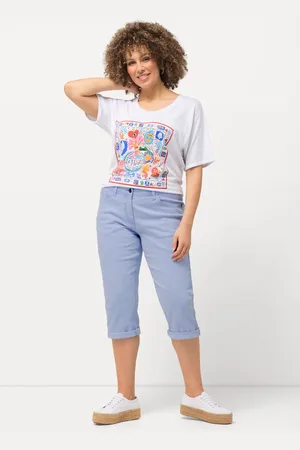 Ulla Popken Große Größen Boyfriend-Jeanscapri, Damen, , Größe: 42, Baumwolle