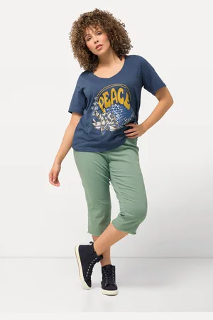 Ulla Popken Große Größen Caprihose Sienna, Damen, , Größe: 60, Baumwolle/Polyester