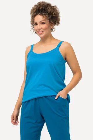 Ulla Popken Große Größen Spaghettitop, Damen, , Größe: 46/48, Baumwolle/Synthetische Fasern