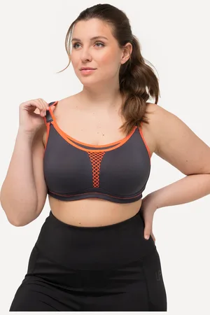 Ulla Popken Große Größen Sport-BH, Damen, , Größe: 100C, Synthetische Fasern/Elasthan/Polyester