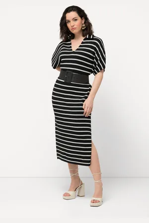 Ulla Popken Große Größen Strick-Midikleid, Damen, , Größe: 42/44, Baumwolle/Polyester