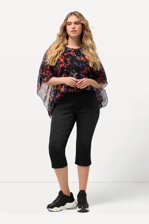 Ulla Popken Große Größen Capri-Jeans Sienna, Damen, , Größe: 42, Baumwolle/Polyester/Viskose