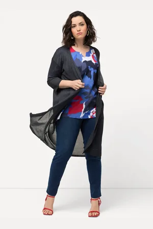 Ulla Popken Große Größen Strickjacke, Damen, , Größe: 42/44, Viskose/Synthetische Fasern