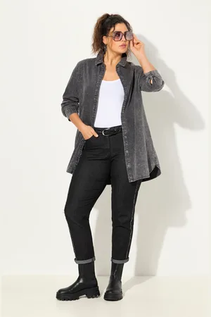 Ulla Popken Große Größen Boyfriend-Jeans, Damen, , Größe: 42, Baumwolle/Polyester