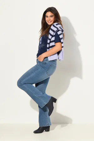 Ulla Popken Große Größen Bootcut-Jeans Marie, Damen, , Größe: 48, Baumwolle/Polyester
