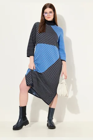 Ulla Popken Große Größen Strick-Midikleid, Damen, , Größe: 42/44, Baumwolle