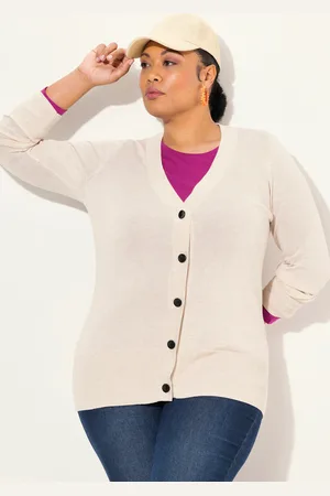 Ulla Popken Große Größen Strickjacke, Damen, , Größe: 46/48, Viskose/Polyester