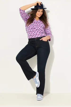 Ulla Popken Große Größen Bootcut-Jeans Marie, Damen, , Größe: 42, Baumwolle/Polyester