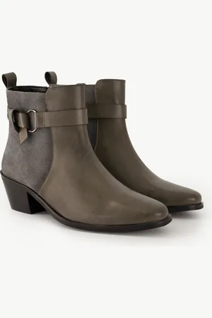 Ulla Popken Leder-Stiefeletten, Damen, , Größe: 38, Leder