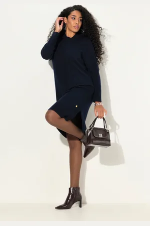 Ulla Popken Große Größen Strickkleid, Damen, , Größe: 42/44, Wolle/Synthetische Fasern