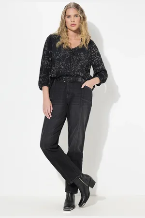 Ulla Popken Große Größen Boyfriend-Jeans, Damen, , Größe: 42, Baumwolle/Polyester