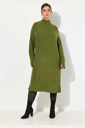 Ulla Popken Große Größen Strickkleid, Damen, , Größe: 46/48, Synthetische Fasern/Polyester