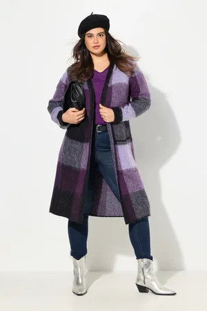 Ulla Popken Große Größen Long-Strickjacke, Damen, , Größe: 42/44, Synthetische Fasern/Polyester