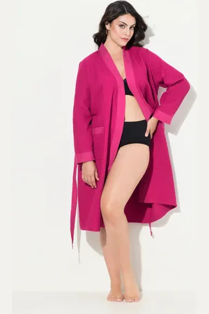 Ulla Popken Große Größen Bademantel, Damen, , Größe: 42/44, Polyester/Baumwolle