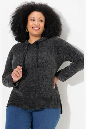 Ulla Popken Große Größen Chenille-Hoodie, Damen, , Größe: 42/44, Polyester