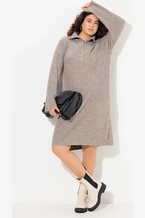 Ulla Popken Große Größen Strickkleid, Damen, , Größe: 50/52, Synthetische Fasern/Polyester