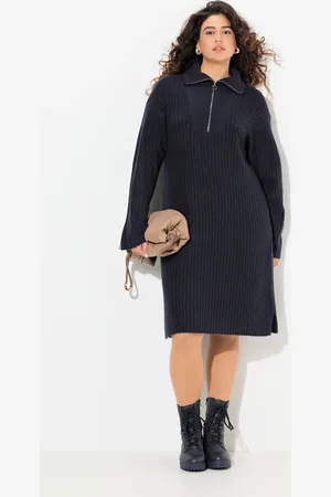 Ulla Popken Große Größen Strickkleid, Damen, , Größe: 42/44, Synthetische Fasern/Polyester