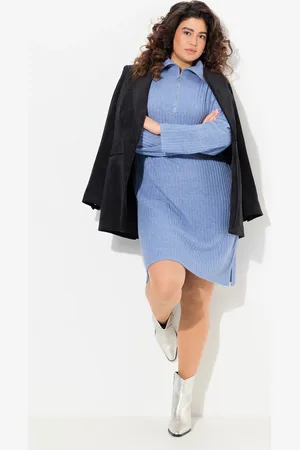 Ulla Popken Große Größen Strickkleid, Damen, , Größe: 42/44, Synthetische Fasern/Polyester