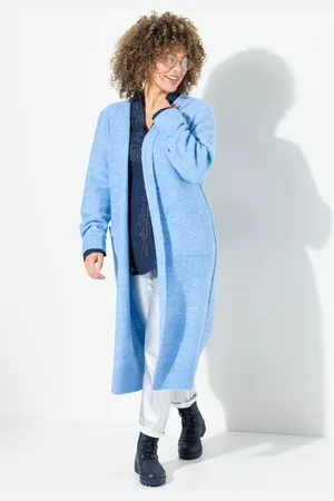 Ulla Popken Große Größen Long-Strickjacke, Damen, , Größe: 46/48, Synthetische Fasern/Polyester