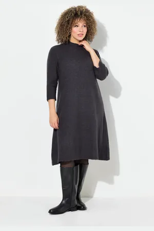 Ulla Popken Große Größen Strickkleid, Damen, , Größe: 46/48, Synthetische Fasern/Polyester