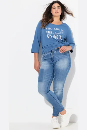 Ulla Popken Große Größen Jeans Sarah, Damen, , Größe: 42, Baumwolle/Polyester
