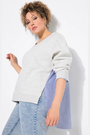Ulla Popken Große Größen 2-in-1-Sweatshirt, Damen, , Größe: 42/44, Baumwolle/Polyester