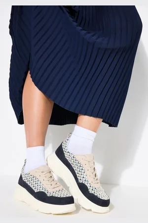 Ulla Popken Leder-Plateausneaker, Damen, , Größe: 38, Sonstige/Leder