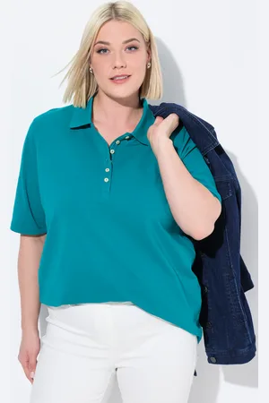 Ulla Popken Große Größen Poloshirt, Damen, , Größe: 46/48, Baumwolle