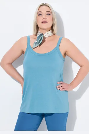 Ulla Popken Große Größen Spaghettitop, Damen, , Größe: 42/44, Baumwolle/Synthetische Fasern