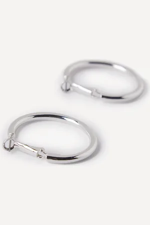Ulla Popken Große Größen Creolen, Damen, , Größe: One Size, Metallische Fasern