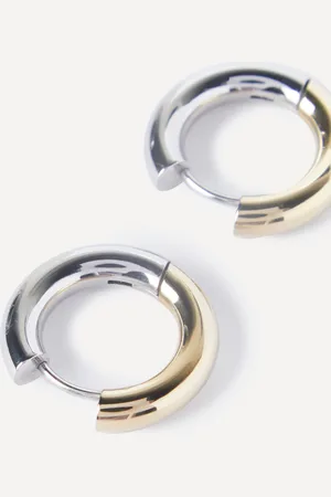 Ulla Popken Große Größen Creolen, Damen, , Größe: One Size, Metallische Fasern