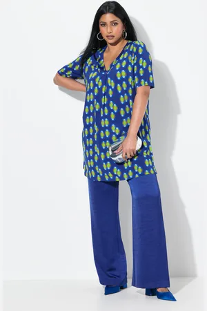 Ulla Popken Große Größen Slinky-Longshirt, Damen, , Größe: 42/44, Viskose