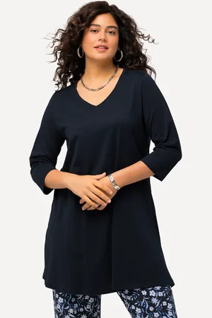 Ulla Popken Große Größen Longshirt, Damen, , Größe: 50/52, Baumwolle