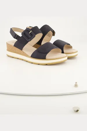 Ulla Popken Caprice Leder-Sandaletten, Damen, , Größe: 39, Leder/Synthetische Fasern