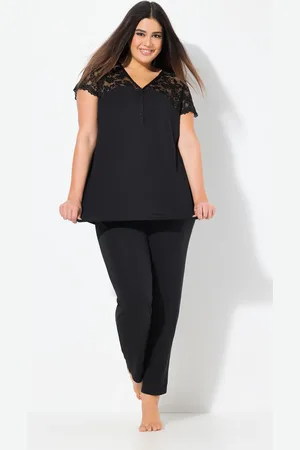 Ulla Popken Große Größen Pyjama, Damen, , Größe: 42/44, Baumwolle/Synthetische Fasern