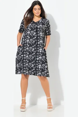 Ulla Popken Große Größen Jerseykleid, Damen, , Größe: 42/44, Baumwolle